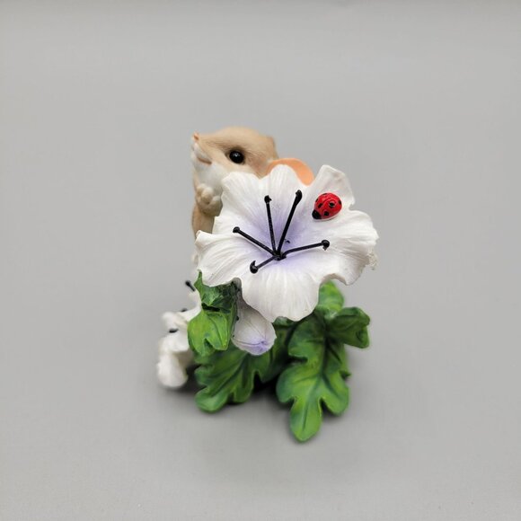 Charming Tails Figurine Thinking of You Makes Me Smile Mouse Flowers Love - Picture 4 of 9